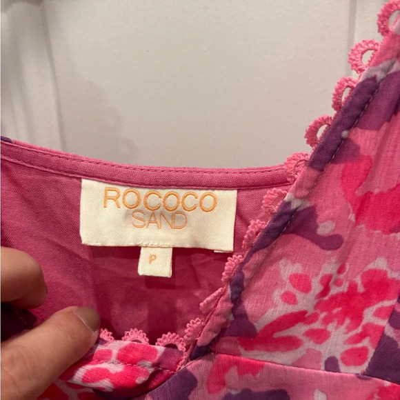 Rococo Sand Lei Floral Polychighone Pleated Maxi Dress in Bubblegum sz S $498 - Picture 7 of 7